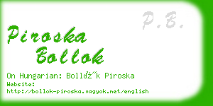 piroska bollok business card